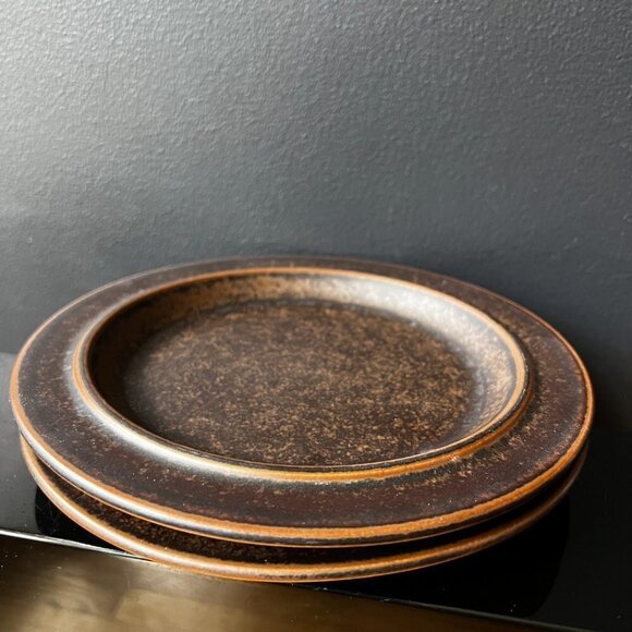 Lot 2 Arabia Ruska Rustic Farmhouse Salad  Plates 8 Inch Stoneware 60s Brutalist - Picture 5 of 5